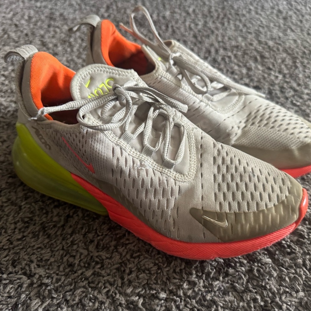 Nike 270 Sneakers - Gray, Orange, and Yellow